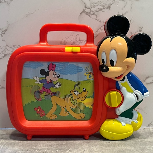 Disney's MICKEY MOUSE Vintage Musical TV - Hand Wind Up MUSIC BOX Toy Goofy - Picture 3 of 16